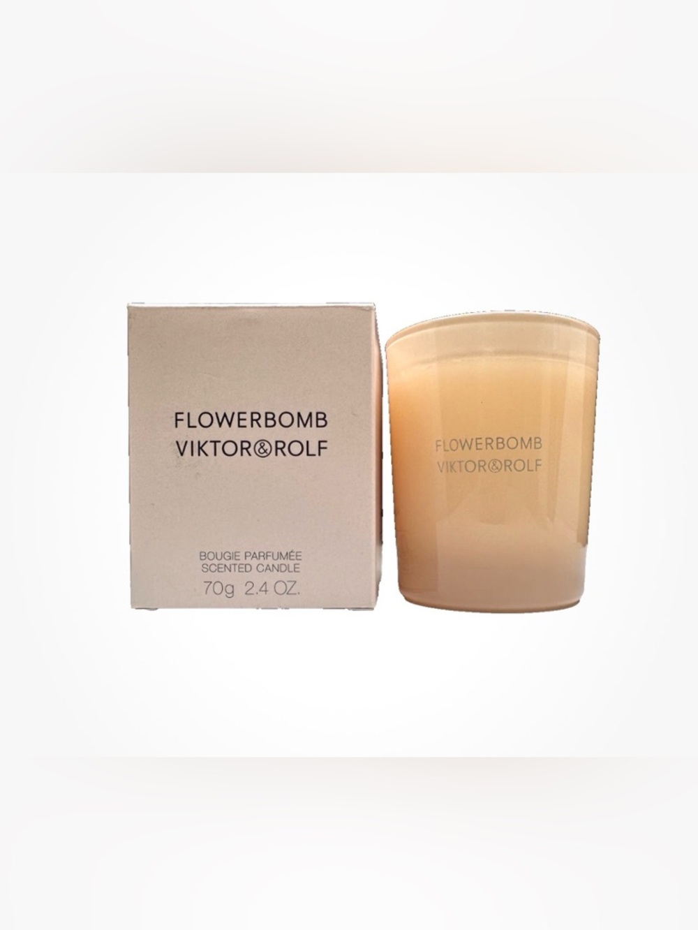 Viktor & Rolf Flowerbomb Scented Candle - Peach Frosted Glass